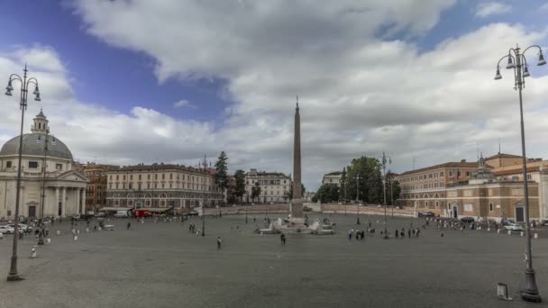 Piazza Popolo Rome — Stockvideo