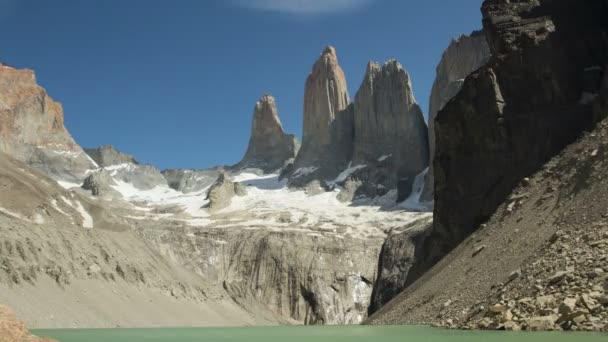 Upływ Czasu Chmur Nad Torres Torres Del Paine Chile — Wideo stockowe