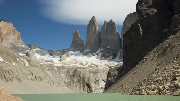 Time Lapse Clouds Torres Torres Del Paine Chile — Vídeo de stock