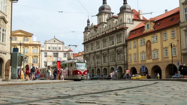 Villamos Vezetés Régi Város Prága — Stock videók