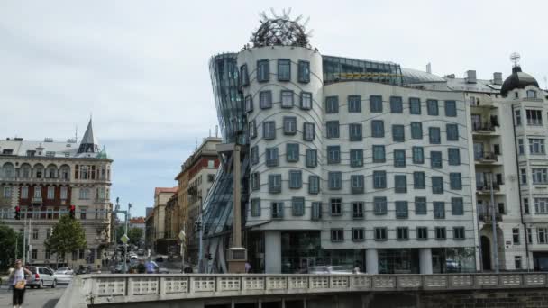 Les Gens Marchent Sur Pont Charles — Video