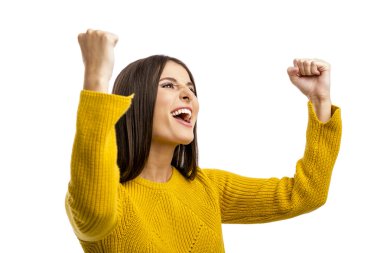 mutlu bir kadın kolları