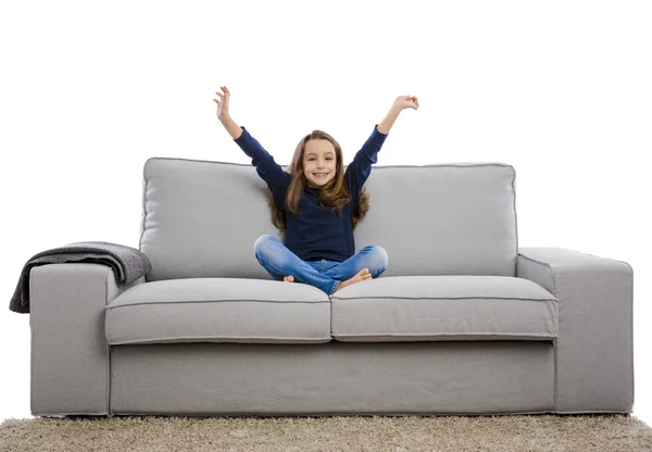 Happy little girl at home — Stock Photo, Image