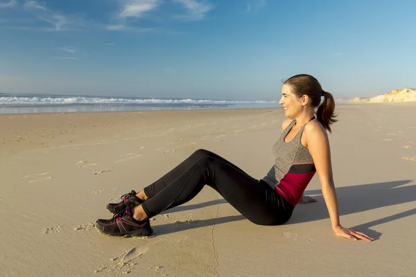 Woman relaxing after exercise — Stock Photo, Image