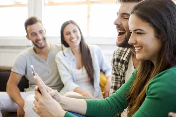 Friends meeting at the coffee shop — Stock Photo, Image