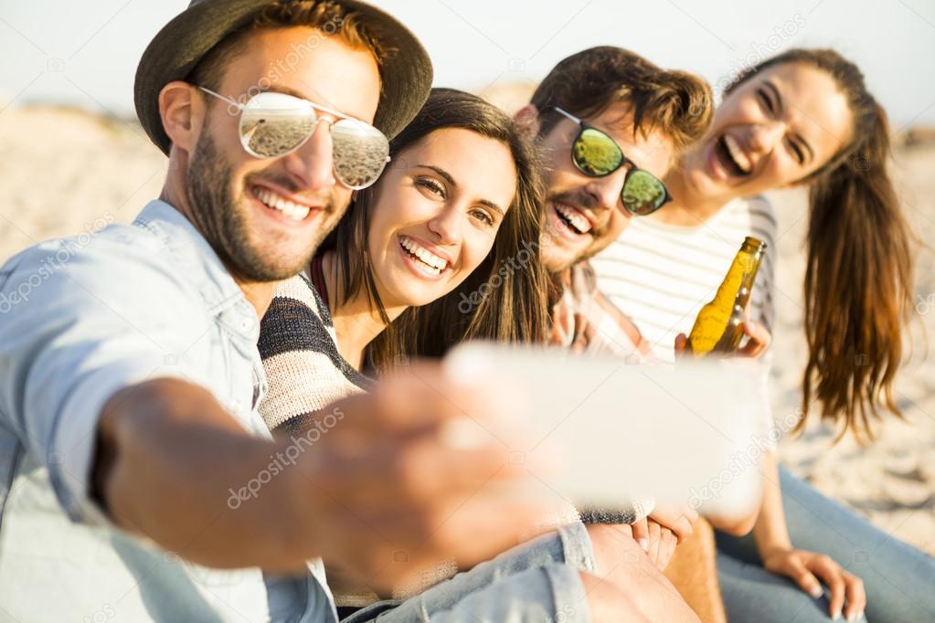 A selfie with Group of friends
