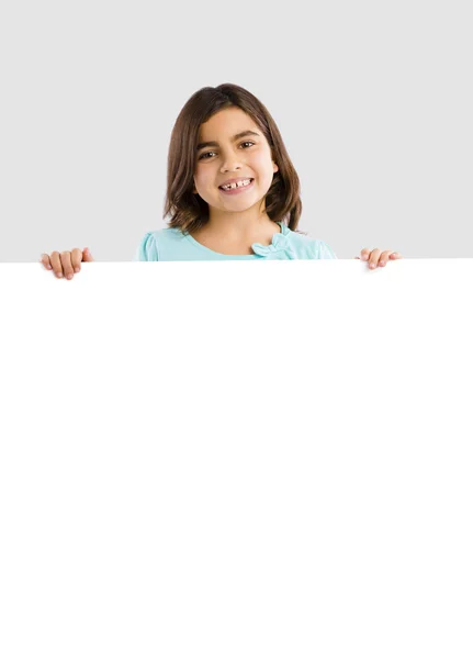 Meisje met een whiteboard — Stockfoto