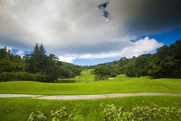 Beautiful Golf field in Praslin — Stock Photo, Image