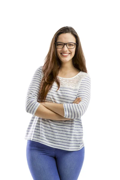 Mujer encantadora sonriendo — Foto de Stock