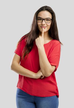 Güzel kadın bir düşünce ifade yapma