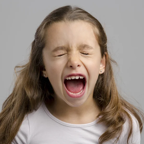 Malá holčička křičet — Stock fotografie