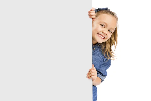 Nettes Mädchen mit einem Whiteboard — Stockfoto