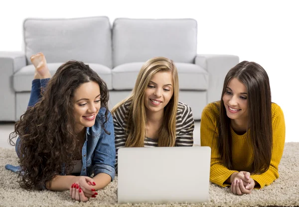 Girls studying at home — Stock Photo, Image