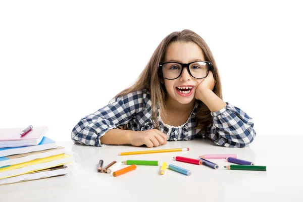 Niña haciendo dibujos — Foto de Stock