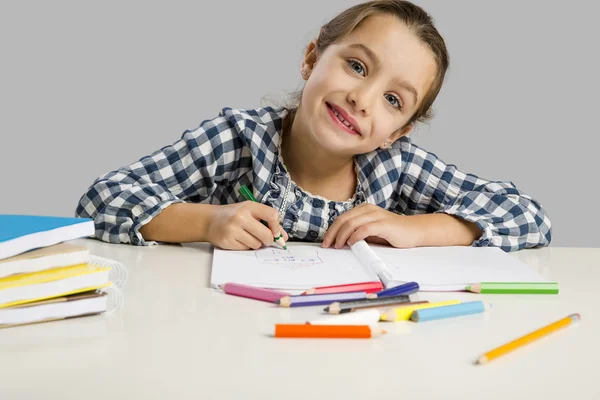 Meisje maken van tekeningen — Stockfoto