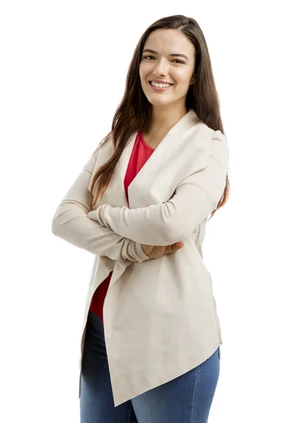 Lovely woman smiling at the camera — Stock Photo, Image