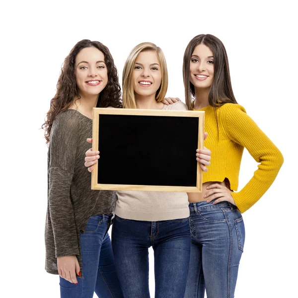Teenager-Mädchen mit Kreidetafel — Stockfoto