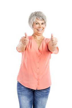 Pozitif yaşlı kadın