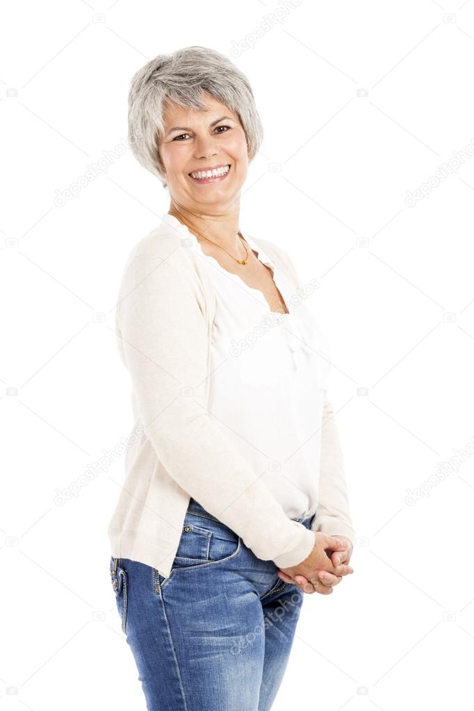 Happy elderly woman