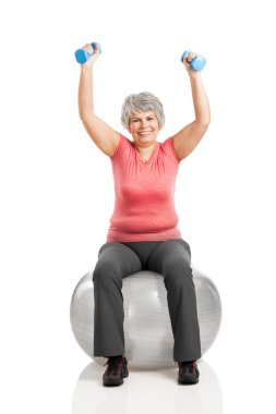 Fiitness yaşlı kadın