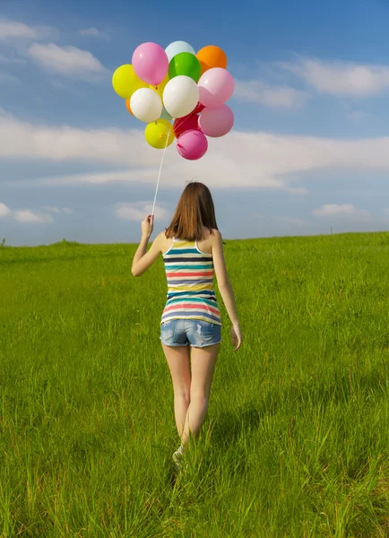 Дівчина з балонів — стокове фото