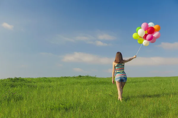 Meisje met ballons — Stockfoto