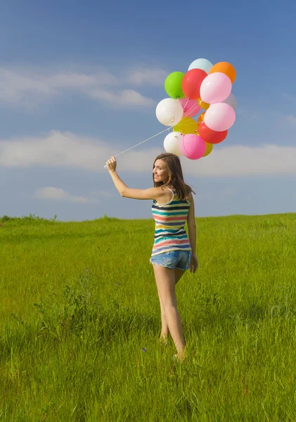 Fille avec des ballons — Photo