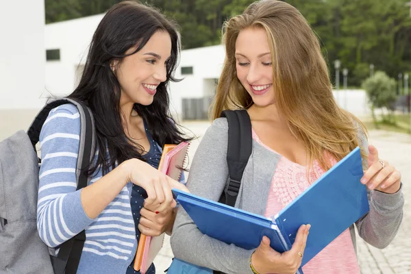 Två vackra teenage studenter — Stockfoto