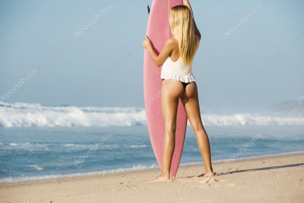 Blonde Surfer Girl Stock Photo C Ikostudio 58489667