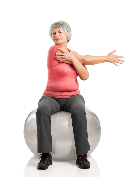 Fiitness vecchia donna — Foto Stock