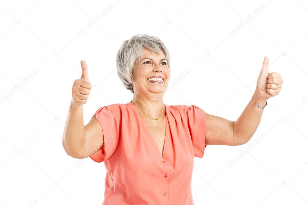 Positive old woman