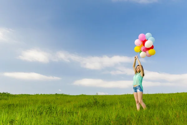 Mooi meisje met Ballons — Stockfoto