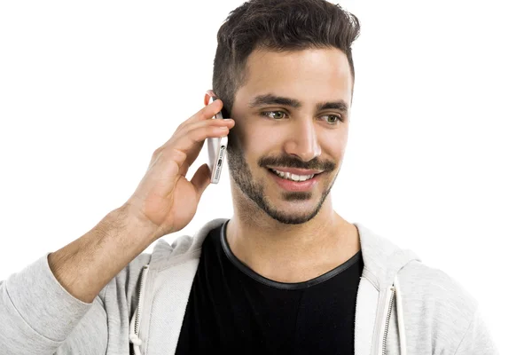 Homem falando no telefone celular — Fotografia de Stock