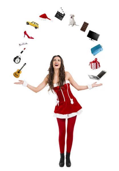 Sexy Santa Mujer con regalos —  Fotos de Stock