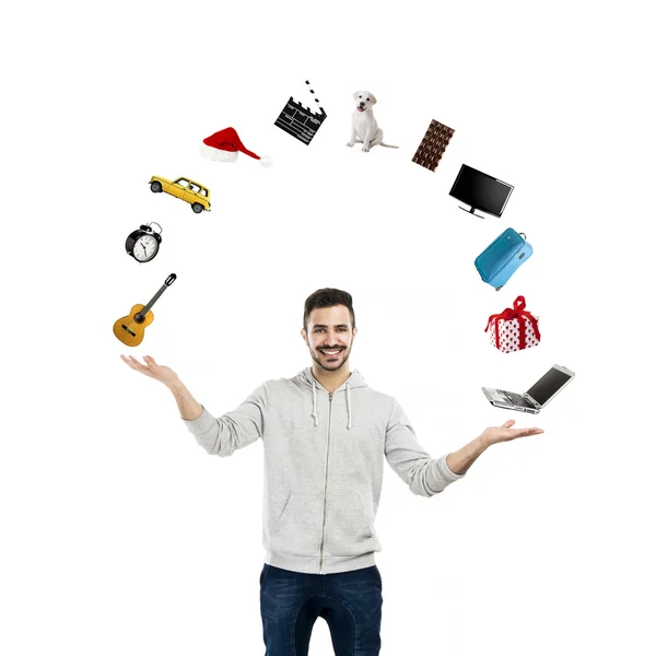 Happy man making a presentation — Stock Photo, Image