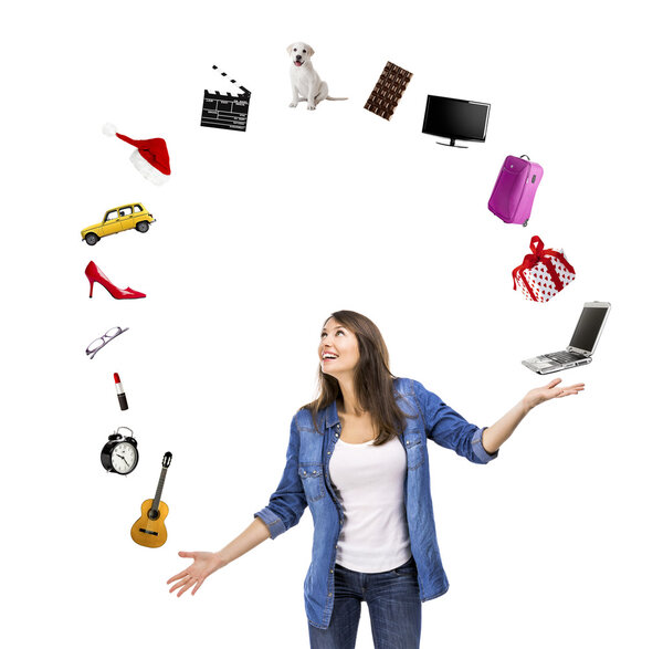 Woman catching something