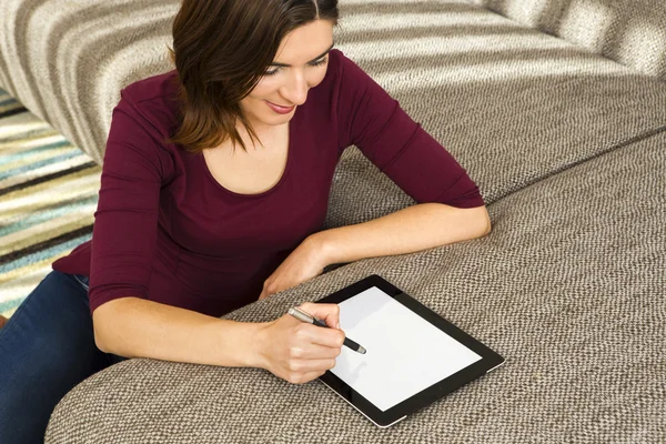 Werken met een tablet te werken — Stockfoto