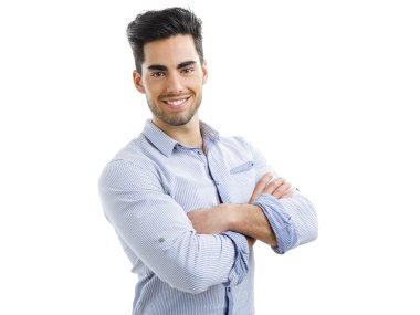 mutlu yakışıklı genç