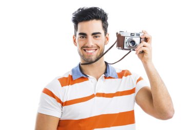 Yakışıklı genç adam fotoğraf çekimi