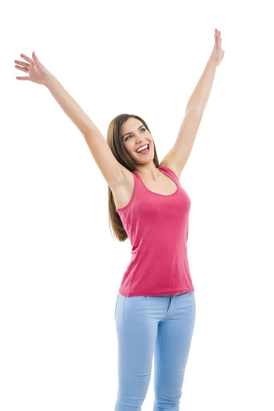 Beautiful woman with open arms Royalty Free Stock Photos