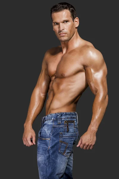 Muscle man posing — Stock Photo, Image