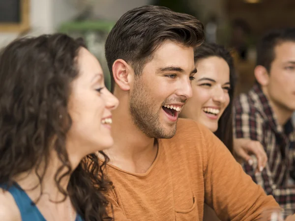 Friends having fun at the restaurant — Stock Photo, Image