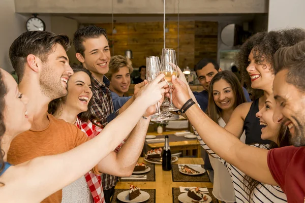 Vänner med en toast — Stockfoto