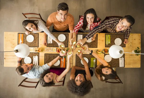 Vänner med en toast — Stockfoto