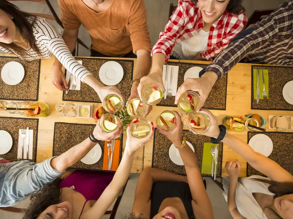 Vänner med en toast — Stockfoto