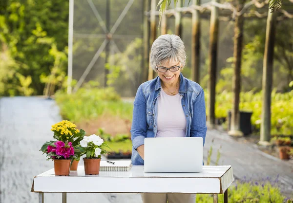 Arbeit in einem Blumenladen — Stockfoto