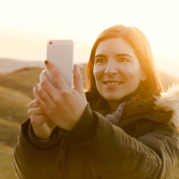 Woman making a selfie — Stock Photo, Image