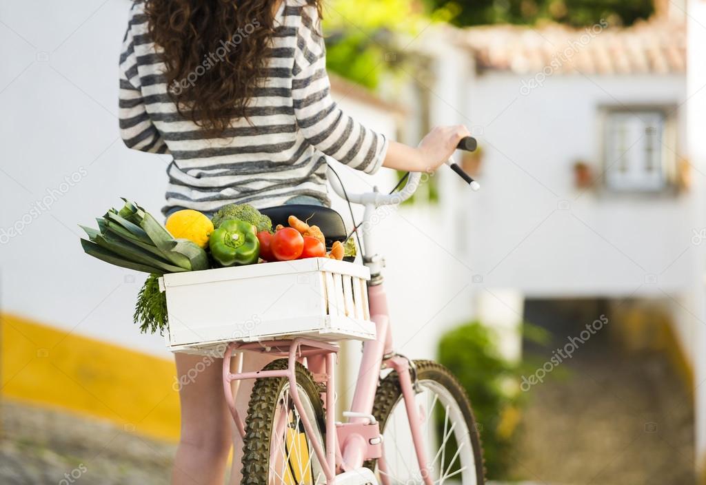 Tourist Living like a local with bicycle