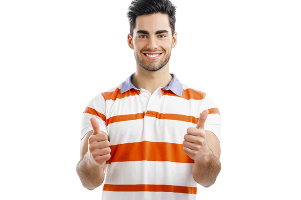 Handsome man with thumbs up — Stock Photo, Image
