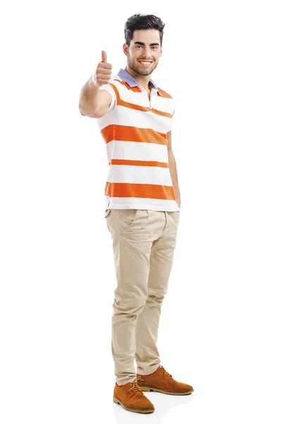 Handsome man with thumb up — Stock Photo, Image